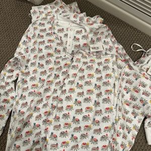 Roller Rabbit Christmas Hathi pjs size medium (x2), large and xl brand new w/tag